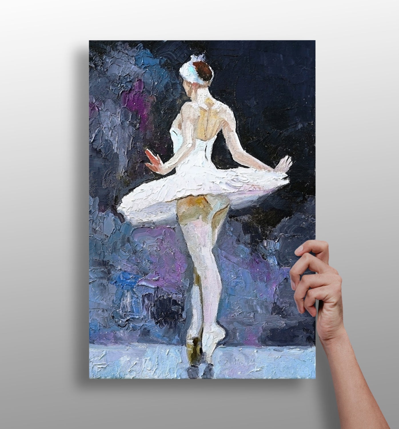 Ballet Performing metal wall art print with graceful figures