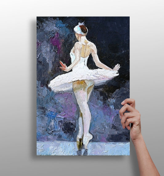 Ballet Performing metal wall art print with graceful figures