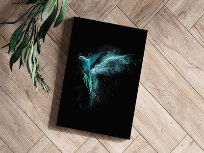 Teal Parrot Metal Wall Art
