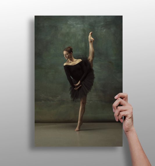 Ballet metal wall art print featuring graceful dance figures