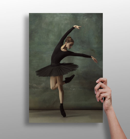 Ballet metal wall art print featuring graceful dance figures