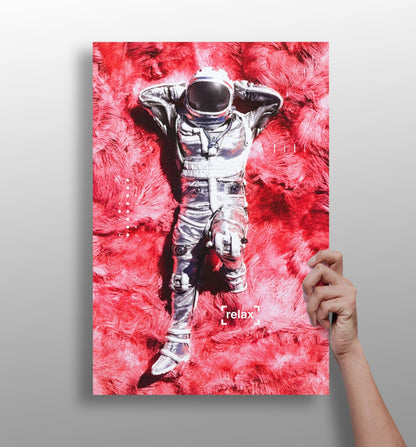 Rest time for astronaut metal wall art print