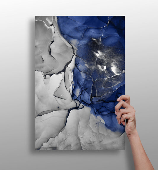 Abstract marble V21 metal wall art