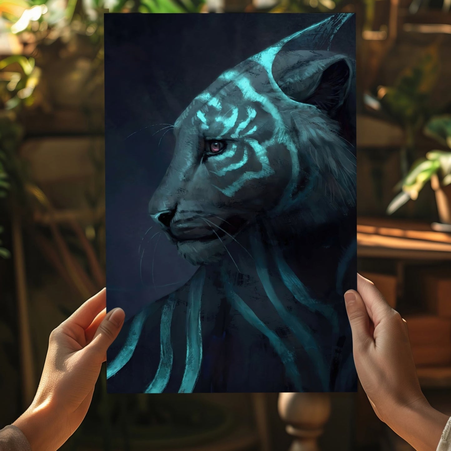 Futuristic Tiger Metal Wall Art