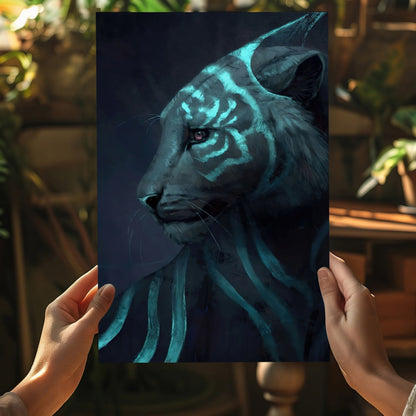 Futuristic Tiger Metal Wall Art