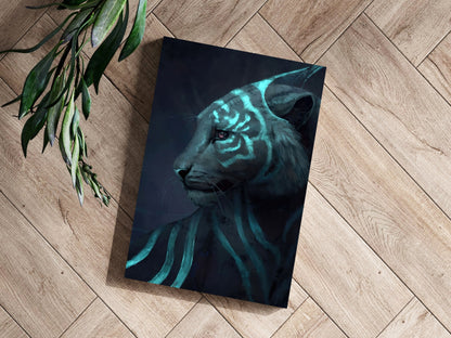 Futuristic Tiger Metal Wall Art