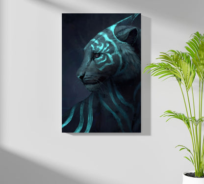 Futuristic Tiger Metal Wall Art