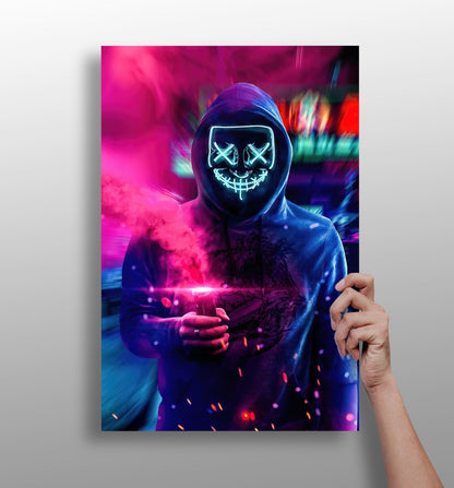 Anarchy metal wall art hanging on a modern wall