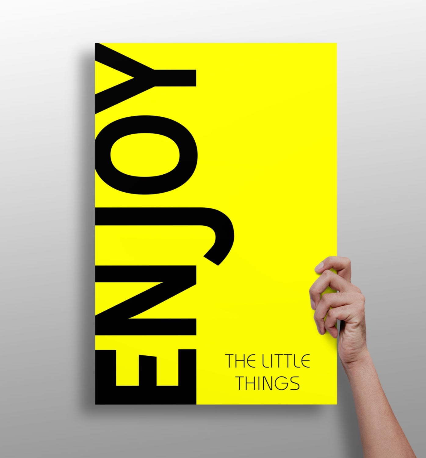 Enjoy the Little Things metal wall art print with bold lettering
