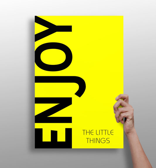Enjoy the Little Things metal wall art print with bold lettering