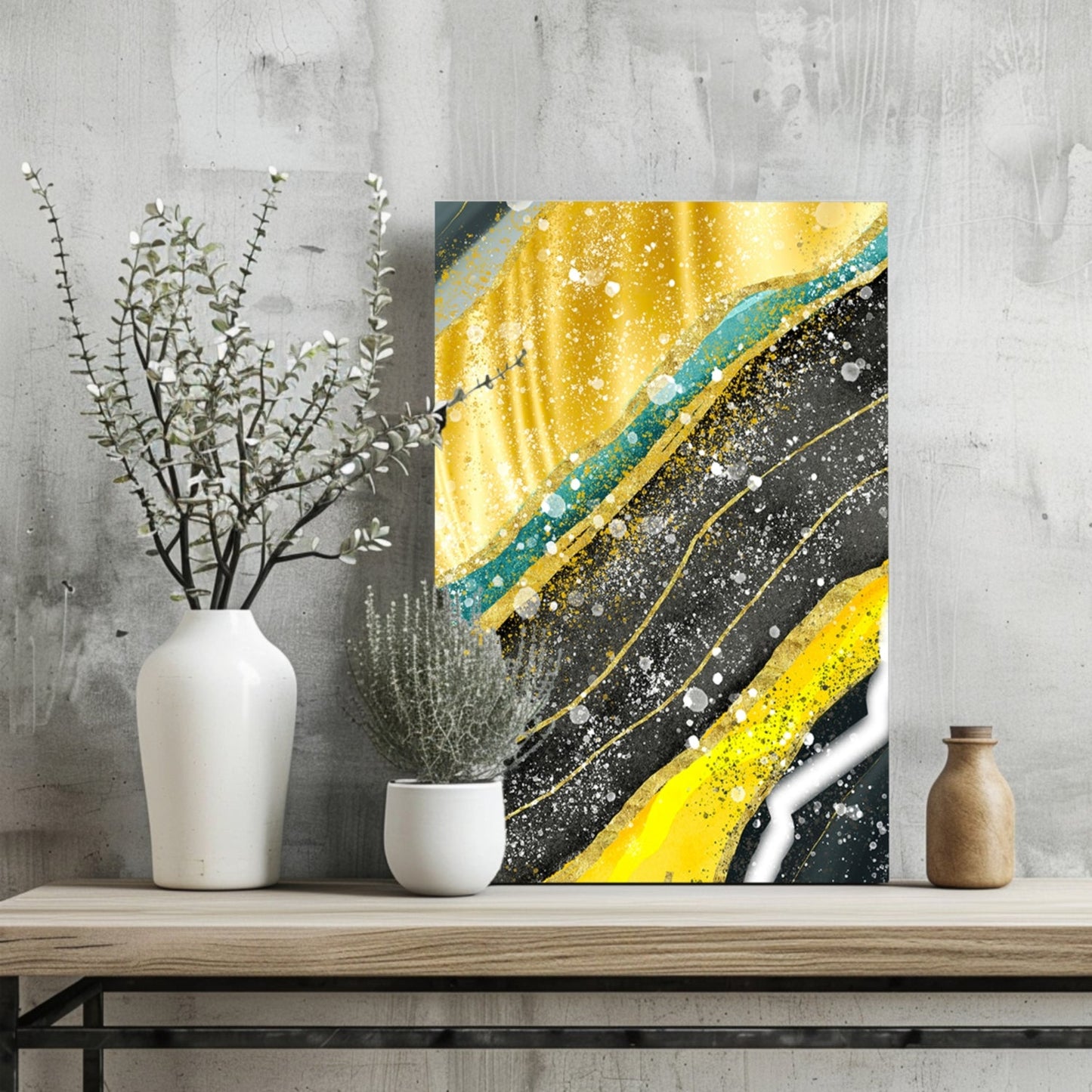 Golden Plates Metal Wall Art