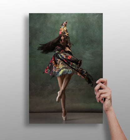 Ballet dancer metal wall art print on aluminum panel