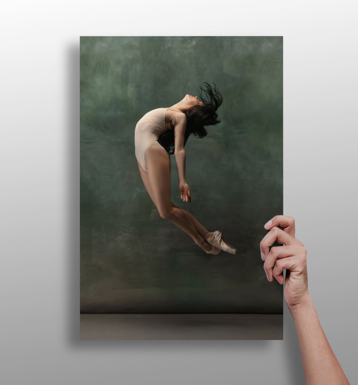 Ballet Dancer metal wall art print with matte aluminum finish