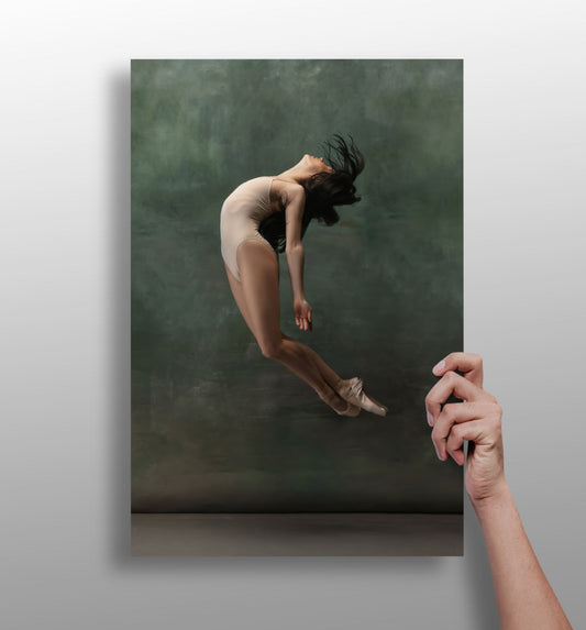 Ballet Dancer metal wall art print with matte aluminum finish