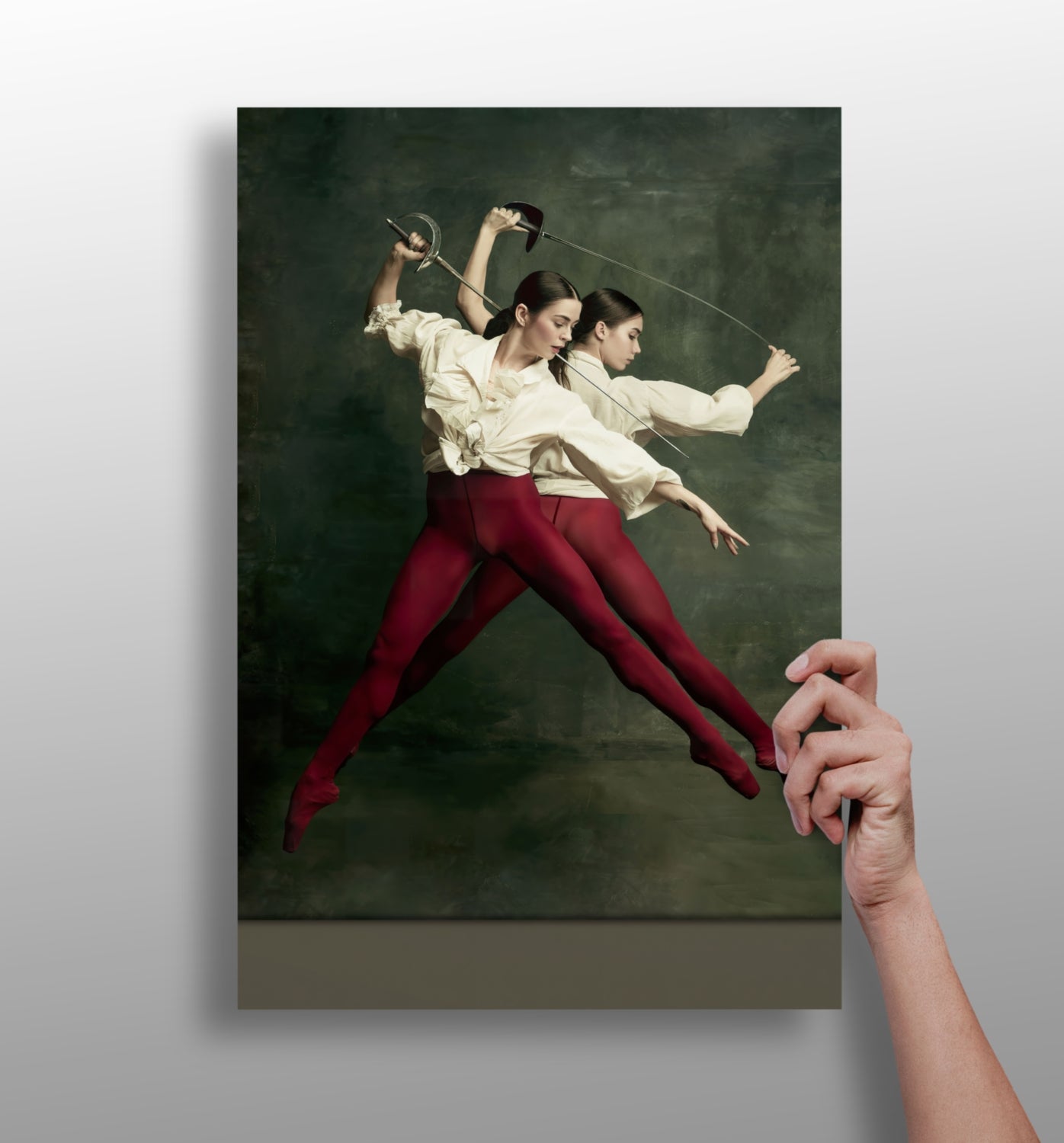 Ballet dancer metal wall art, aluminum panel print