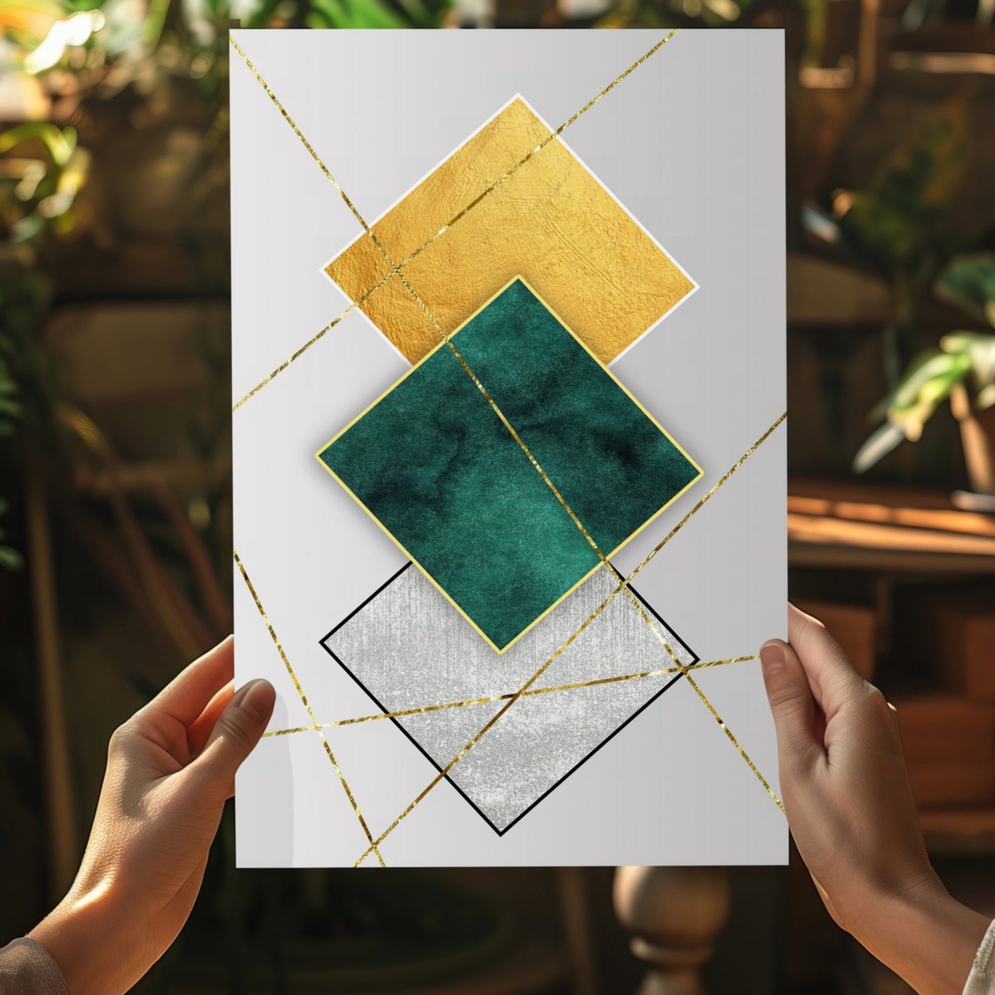 Elegant Squares Metal Wall Art