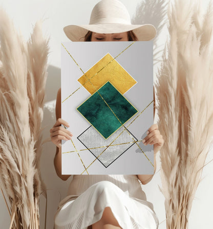 Elegant Squares Metal Wall Art