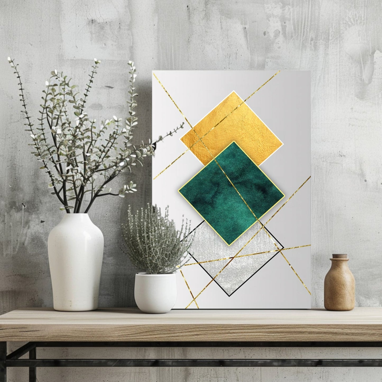 Elegant Squares Metal Wall Art