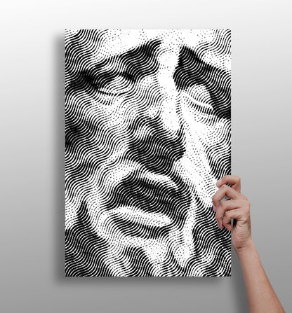 Statue head contemporary metal wall art print