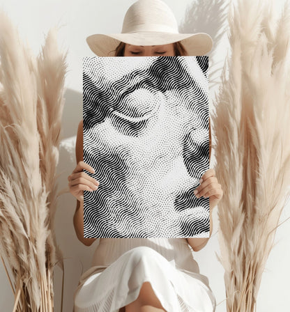 Contemporary Statue Head Metal Wall Art
