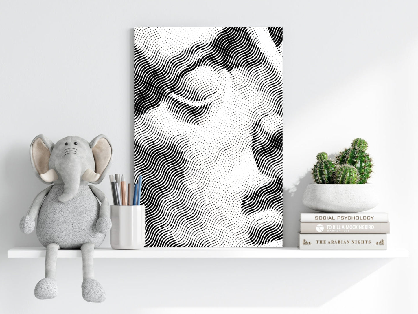 Contemporary Statue Head Metal Wall Art