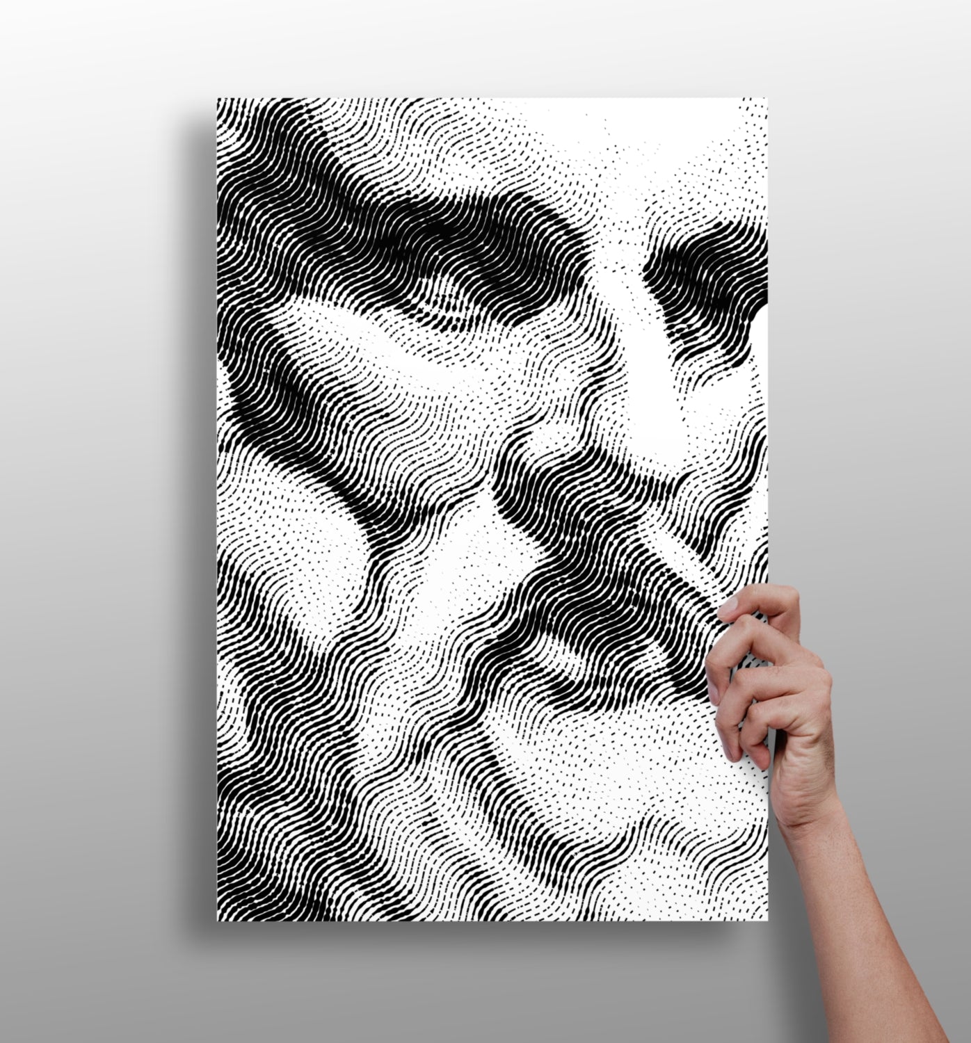 Statue head contemporary metal wall art print