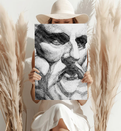 Statue Head Contemporary Aluminum Wall Art