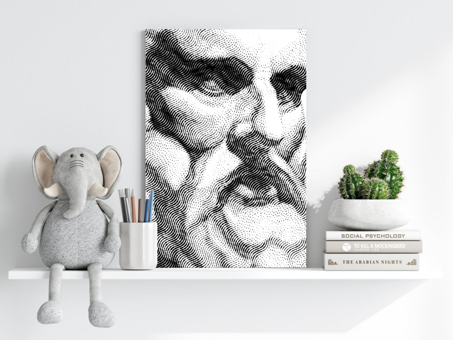 Statue Head Contemporary Aluminum Wall Art
