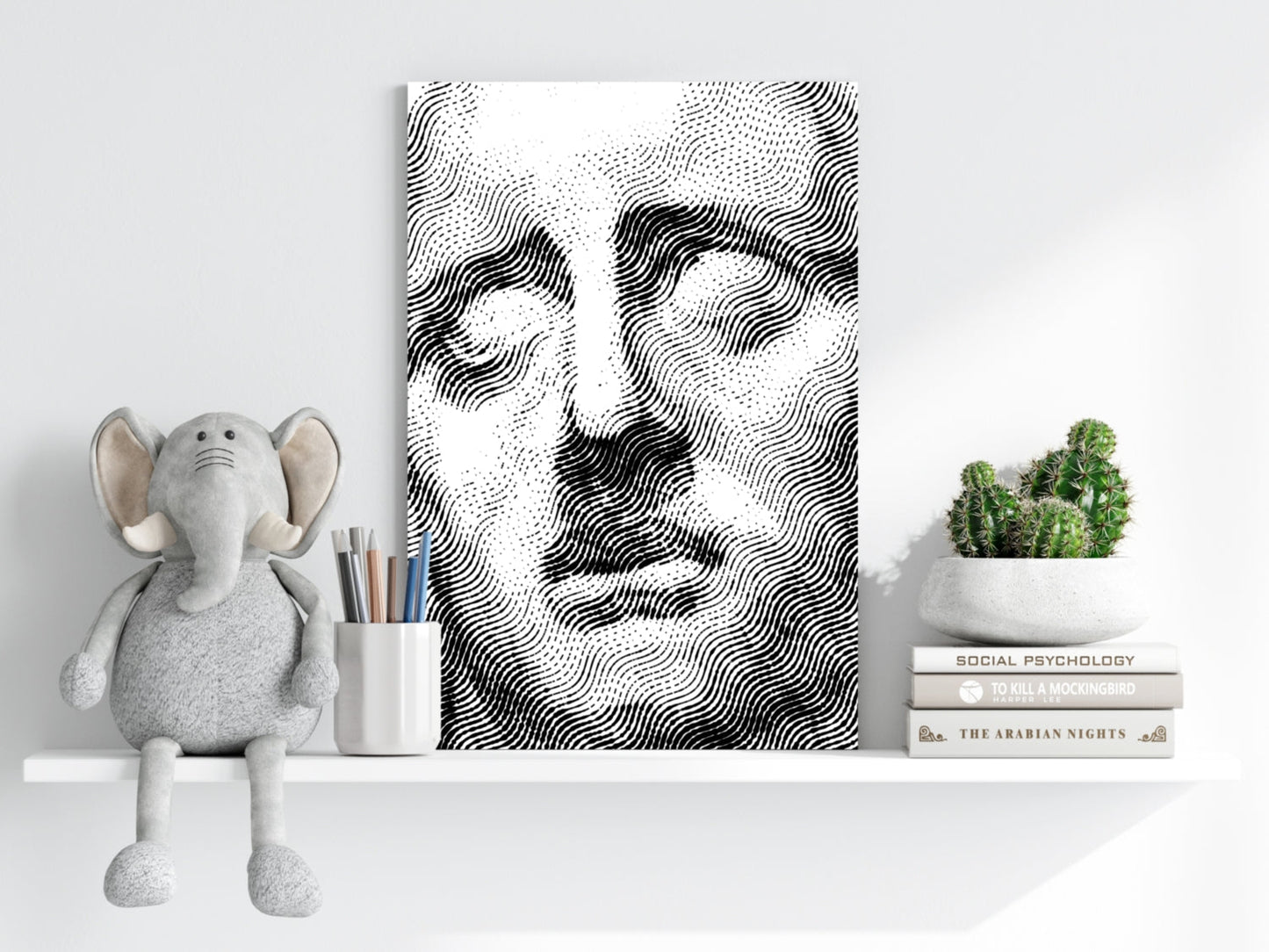 Statue Head Metal Wall Art