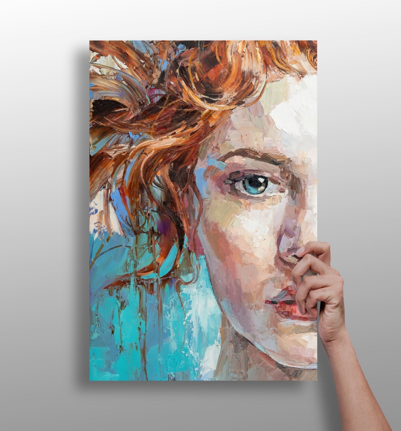 Young woman portrait aluminum wall art