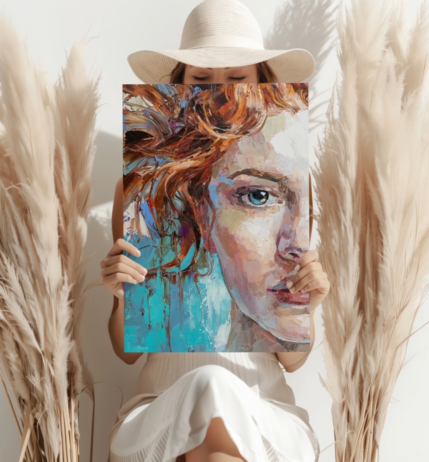 Young Woman Portrait Aluminum Wall Art