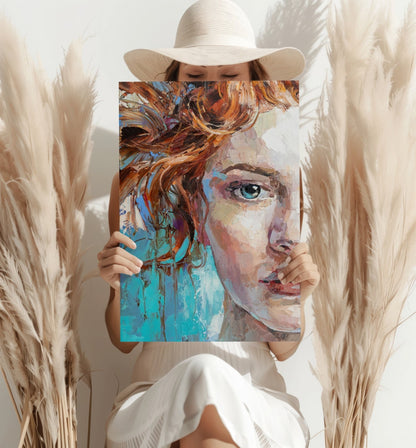 Young Woman Portrait Aluminum Wall Art