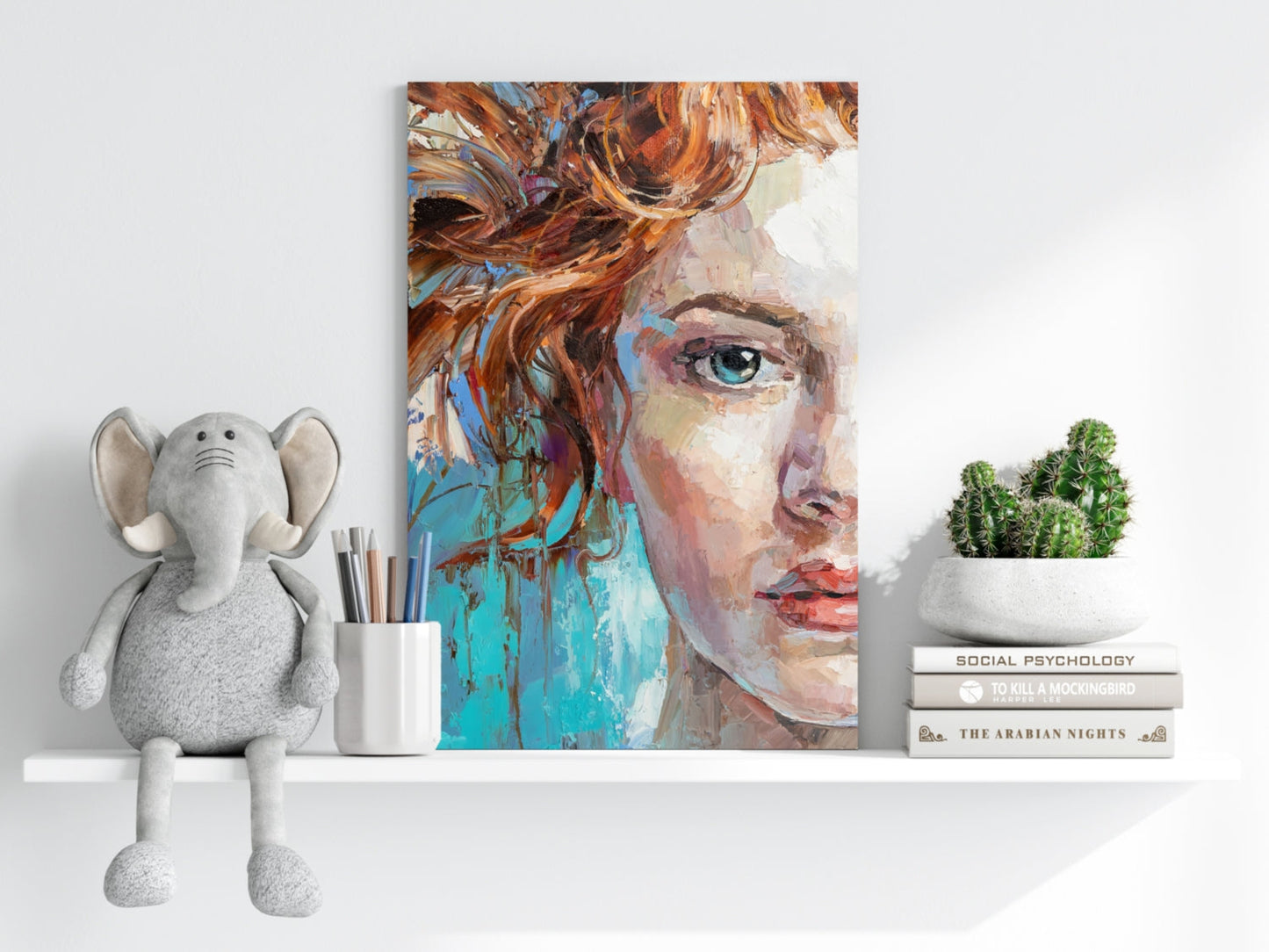 Young Woman Portrait Aluminum Wall Art