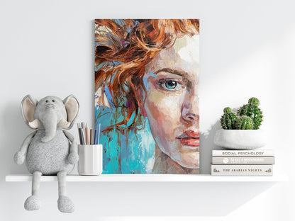 Young Woman Portrait Aluminum Wall Art