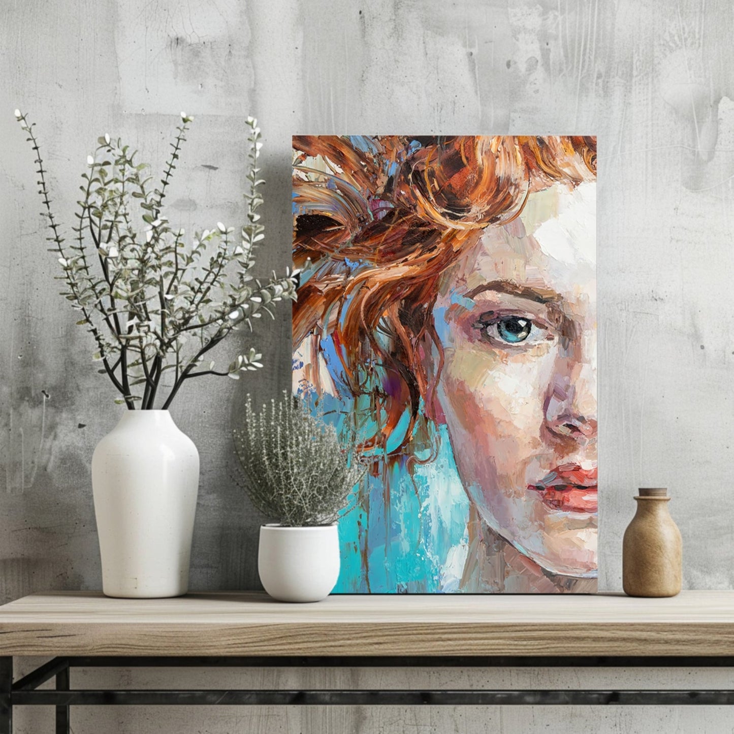 Young Woman Portrait Aluminum Wall Art