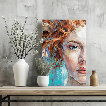 Young Woman Portrait Aluminum Wall Art