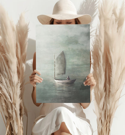 Sail in Mist Aluminum Wall Art