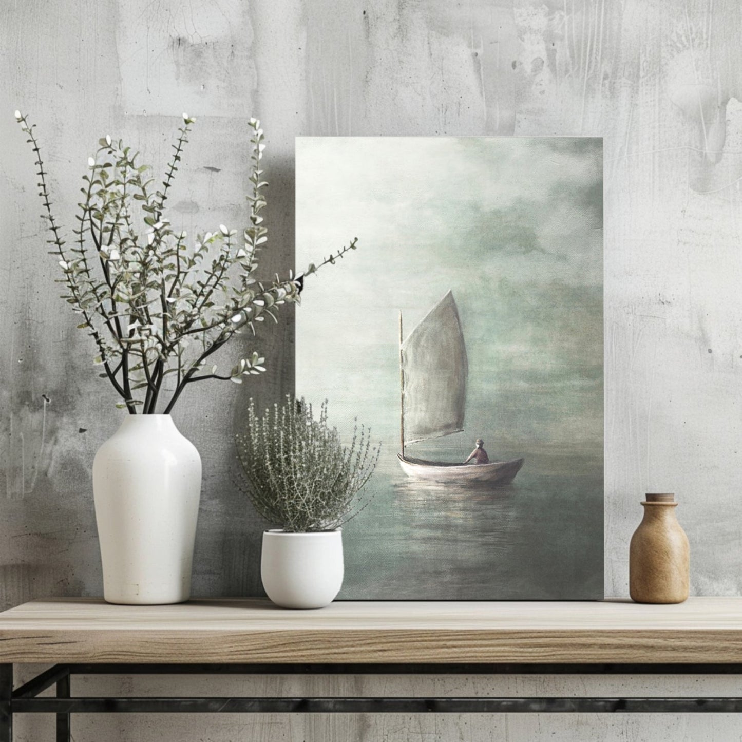 Sail in Mist Aluminum Wall Art