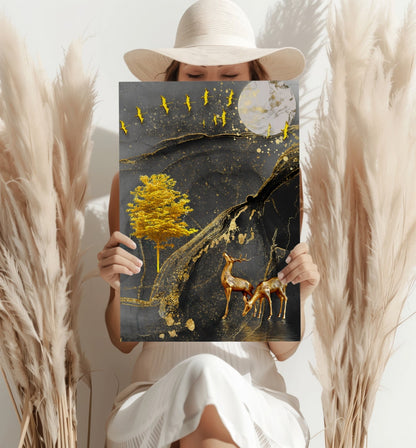 Abstract Deer Aluminum Wall Art