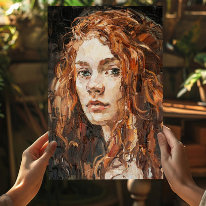 Young Woman Portrait Aluminum Wall Art