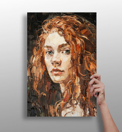 Young woman portrait aluminum wall art