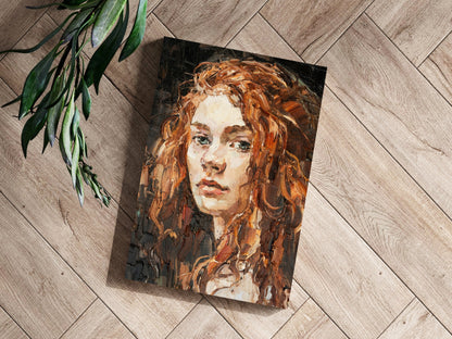 Young Woman Portrait Aluminum Wall Art