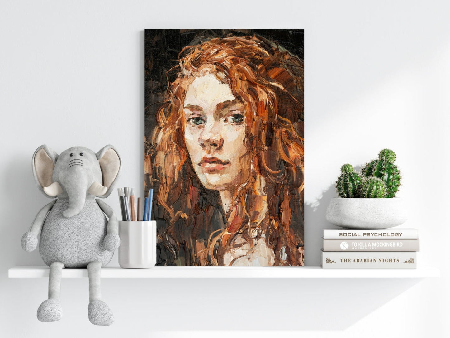 Young Woman Portrait Aluminum Wall Art