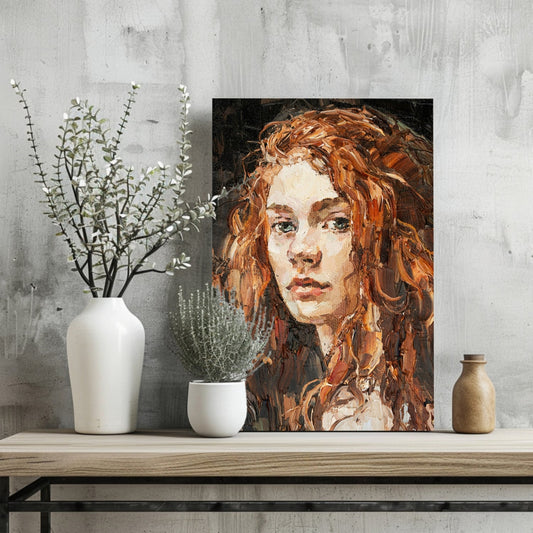 Young Woman Portrait Aluminum Wall Art