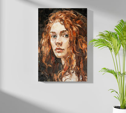 Young Woman Portrait Aluminum Wall Art