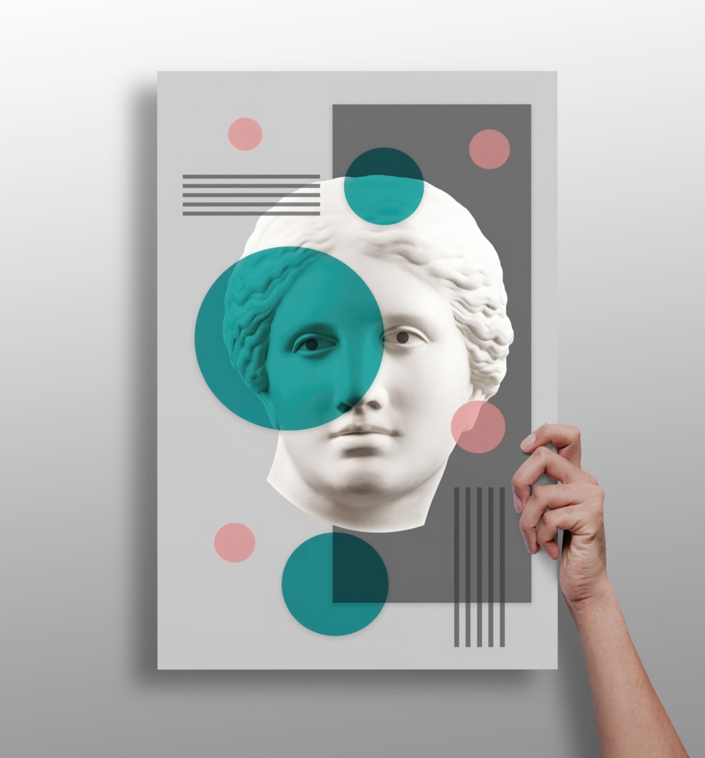 Contemporary Art Statue Head Aluminum Wall Art