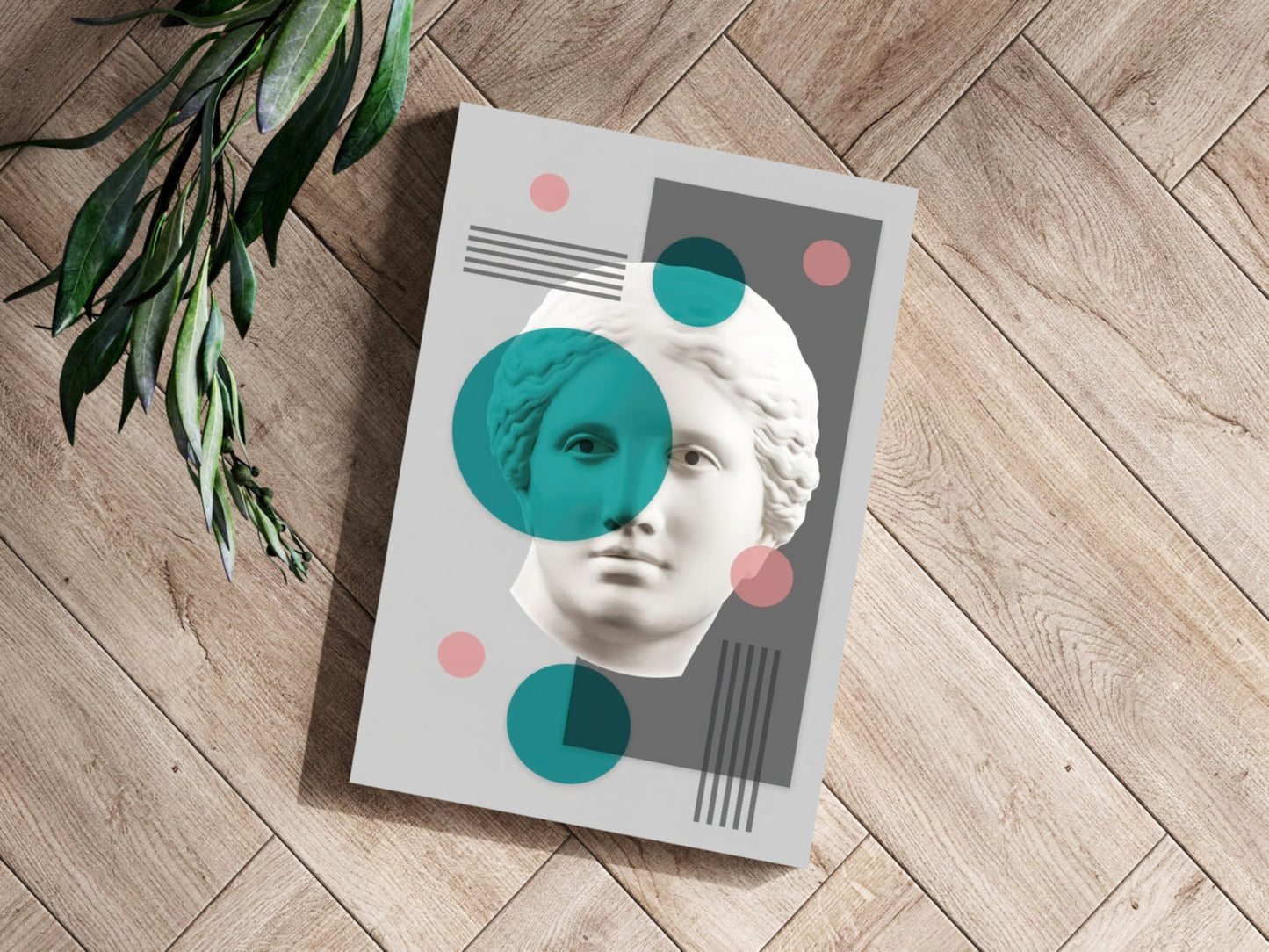 Contemporary Statue Head Metal Wall Art