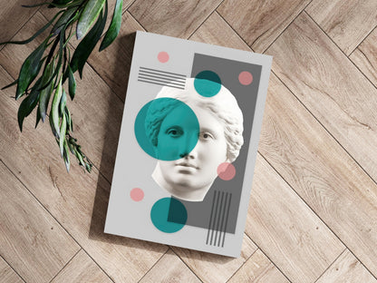 Contemporary Statue Head Metal Wall Art