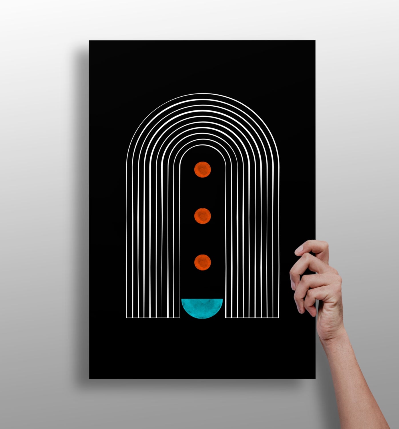 Line art metal wall art print on aluminum panel