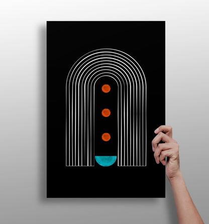 Line art metal wall art print on aluminum panel